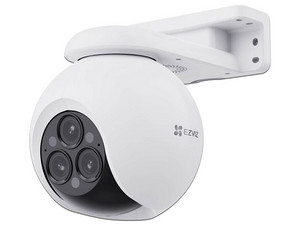 Cámara PT Tipo Torreta EZVIZ CS-H80F Con Triple Lente, Resolución 2K (2560 x 1440), IR de Hasta 30m, Wi-Fi, Ranura MicroSD de Hasta 512GB. Color Blanco.