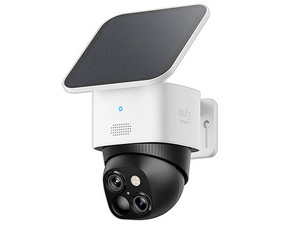 Cámara de Seguridad EUFY SoloCam S340, Doble Lente con Zoom Óptico 8x, 2880 x 1620, Panel Solar, Conectividad Wi-Fi.