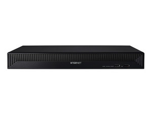 NVR Hanwha QRN-1630S de 8MP (3480 x 2160), 16 Canales, 16 puertos PoE, 2 puertos SATA de hasta 10TB (No incluye disco duro).