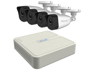 Kit de Vigilancia Hilook 4 Cámaras IP IPC-B121H, 2MP, IP67, H.265, NVR 4MP, 4 canales IP, PoE.
