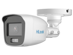 Cámara Tipo Bala Hilook THC-B129-MS de 2 MP (1920 x 1080), Lente de 2.8mm, Luz Blanca de hasta 20m, IP66, Micrófono integrado, Color Blanco.