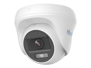 Cámara IP Tipo Domo HiLook THC-T129-PS de 2MP (1920 x 1080p), Lente de 2.8mm, Luz Blanca de 20m, Micrófono Integrado, Color Blanco.