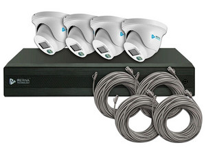 Kit de Videovigilancia IP Meriva MKIP2MP-4B-8P, 4 Cámaras IP Tipo Bala MTD-203D de 2MP con Micrófono Integrado, NVR MNVR-1788-8P con PoE Integrado de 8 Canales, 4 Cables Patch Cat6 UTP.