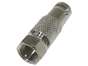 Adaptador en Línea para Video RF Industries, de Conector BNC Hembra a F Macho, hasta 50 Ohm, Acabados de Níquel, Oro, Delrin.