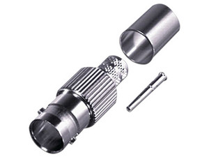 Conector BNC RF Industries RFB-1724 Hembra, 75 Ohm, Anillo Plegable, para RG-59/U.
