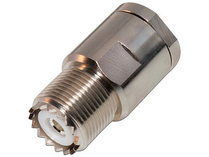 Conector UHF hembra (SO-239) de rosca para cable RG-58/U, RG-142/U.