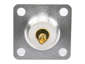 Conector UHF Hembra (SO-239) para Montaje de Chasis con 4 Hoyos a 18 mm, Terminal Soldable.