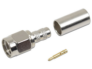 Conector SMA Macho RF INDUSTRIES RSA-3000-C de anillo plegable para Cable RG-58/U, Niquel, Oro, Teflón.