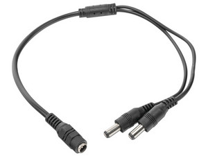 Divisor de energía SYSCOM JRF51, Cable con conector Jack hembra 3.5 mm con 2 salidas de Jack macho.
