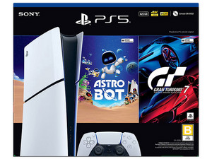 Consola PlayStation 5 Slim Edición Digital de 825GB, Incluye Videojuego Astro Bot y Gran Turismo 7, HDR, 4K, Color Blanco. Consola PlayStation 5 Slim Edición Digital de 825GB, Incluye Videojuego Astro Bot y Gran Turismo 7, HDR, 4K, Color Blanco.