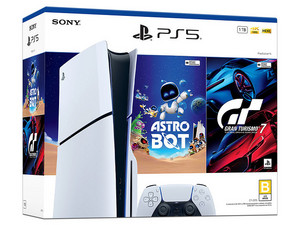 Consola PlayStation 5 Edición Estándar Con Lector de Disco  de 1TB, Incluye Videojuegos Gran Turismo y Astro Bot, 4K, 120fps, HDR, Wi-Fi, Color Blanco.