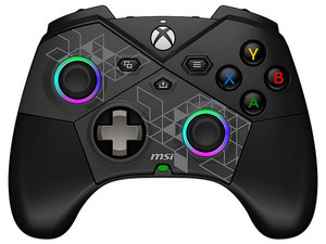 Control MSI FORCE Pro W inalámbrico, Retroalimentación de Vibración, compatible con PC, Xbox One y Xbox Series, Color Negro