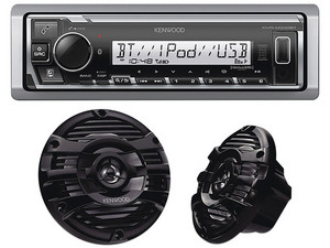 Kit de estéreo con Bluetooth KMR-M332BT | más Par de bocinas KFC-1653MRB