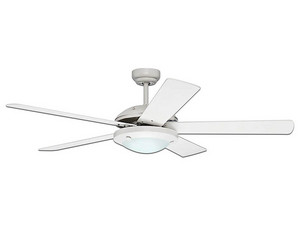 Ventilador de Techo Hunter 52943, Techo, Motor WhisperWind, 5 Aspas, Acabado Blanco Mate y Control por Cadena.