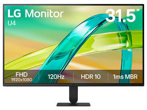 Monitor LED VA LG 32U401B-B de 31.5", Resolución 1920 x 1080 (Full HD 1080p), 5 ms, 120 Hz. Color Negro.