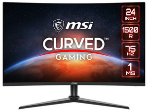 Monitor Gamer Curvo LED MSI G243CV de 24", Resolución 1920 x 1080 (Full HD 1080p), 1 ms. Color Negro