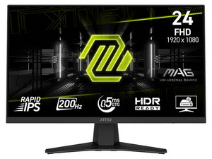 Monitor Gamer MSI MAG 244F de 23.6", Resolución 1920 x 1080 (Full HD 1080p), 200Hz, 0.5ms, Color Negro.
