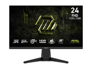 Monitor Gamer MSI MAG 245F X24 de 23.8", Resolución 1920 x 1080 (Full HD 1080p), 0.5 ms, 240 Hz. Color Negro.