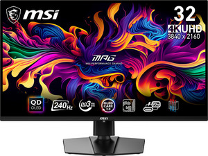 Monitor OLED MSI MPG 321URX de 31.5", Resolución 3840 x 2160 (Ultra HD 4K), 240Hz, FreeSync, Color Negro.