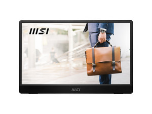 Monitor Portátil MSI PRO MP165 E6 de 15.6", Resolución 1920 x 1080 (Full HD), 4 ms, 60Hz, USB Tipo C. Color Negro.