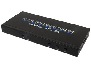 Video Wall Controller Redleaf VWC2X2N HDMI 2x2 con Resolución Full HD, 4 Puertos HDMI para Salida de Video, y Control Remoto Incluido. Color Negro con Material de Cubierta Metálica.