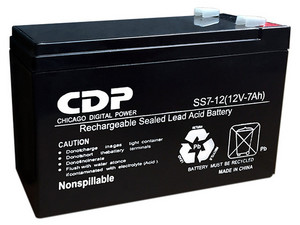 Batería de Reemplazo CDP SLB 12-7.2 de 12V, 7.2Ah, Tecnología VRLA/Lead Acid y Terminales Faston.