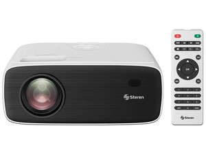 Proyector Multimedia Steren de 60"a 150", HDMI, USB, Bluetooth. Color Blanco.