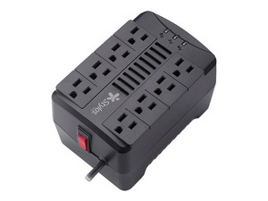 Regulador De Voltaje Stylos STRE650B De 1200VA/650W, 8 Contactos. Color Negro