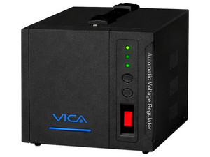 Regulador de Voltaje VICA Protect 5K de 5000VA/2500W, 2 Puertos Nema 5-15R, Protección de Linea Telefónica, Color Negro.