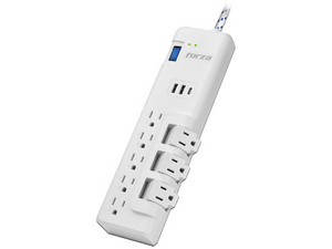 Multicontacto Con Supresor de Picos Forza FSP-821RUSBCW, 1625W, 8 Puertos NEMA 5-15R, 2 Puertos USB, 1 Puerto USB Tipo C. Color Blanco.
