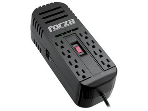 Regulador de Voltaje Forza FVR-2201 2200VA/1100W, 8 Contactos. Color Negro.