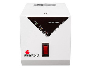 Regulador de Voltaje SmartBitt SBAVR 2000, 2000VA /1200W de 1 contacto, Color Blanco.