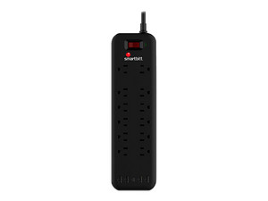 Multicontacto Supresor de picos Smartbitt de 12 Contactos NEMA 5-15R, USB, USB-C. Color Negro