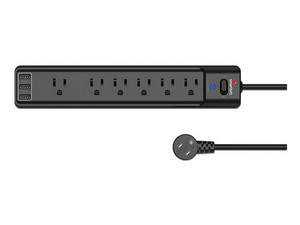 Supresor de Picos Smartbitt de 6 Contactos, 3 x USB. Color Negro.