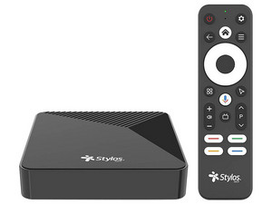 TV Box Stylos STVTBX7B, Resolución 4K (3840 x 2160), 2GB RAM, Almacenamiento de 16GB, HDMI, USB Tipo A, Andriod 14. Color Negro.