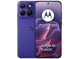 Smartphone Motorola Moto Edge 70 fusion: 
Procesador Snapdragon 7s Gen 3 (hasta 2.5 GHz), 
Memoria RAM de 8GB, Almacenamiento de 256GB, 
Pantalla de 6.7" LED Multi-Touch, 
Bluetooth, Wi-Fi, 
Cámara Principal de 50MP, 
Android 15, Color Morado.