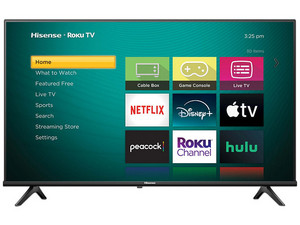 Televisión Hisense LED Smart TV de 31.5", Resolución 1920 x 1080 (Full HD 1080p), 60 Hz, Roku Tv.