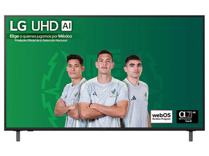 Televisión LED Smart TV LG AI UA80 de 55", Resolución 3840 x 2160 (Ultra HD 4K), Wi-Fi, HDMI, HDR10 Pro, webOS, Color Negro.
