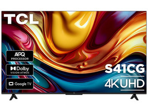 Televisión LED Smart TV TCL 55S41CG de 55", Resolución 3840 x 2160 (Ultra HD 4K), Google TV, Color Negro.