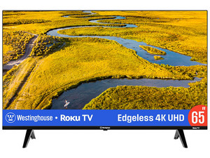 Televisión LED Smart TV Westinghouse WR65UE4520 de 65", Resolución 3840 x 2160 (Ultra HD 4K), Roku TV. Color Negro.