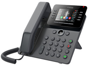 Teléfono IP Empresarial Fanvil V64 de 12 líneas SIP, Pantalla de 3.5", conferencia local de 6 vías, PoE. Color Negro