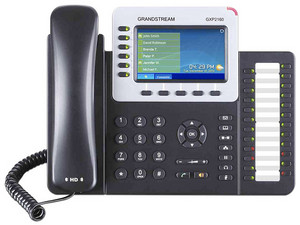 Teléfono Grandstream GXP2160 con hasta 6 lineas, pantalla de 7", WiFi. Color Negro.
