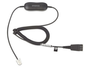 Cable para Auriculares Jabra GN1200, Conexión QD - RJ-10, 2m, Color Negro.