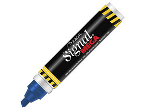 Marcador permanente Azor Mega Size, 0.6mm, Punto Fino, Color Azul, 6 piezas.