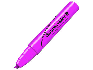 Marcador Resaltador AZOR SUBRAYADOR, Punta de cincel de 6mm, 12 pzas, Color Rosa.