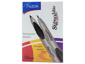 Marcador Azor Signal Duo 301.3300AZ para Pizarrón, Color Azul, Paquete con 12 piezas.