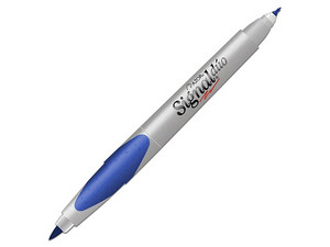Marcador AZOR Signal Duo 301.3301AZ, Punto Ultra Fino 0.5 mm, Color Azul, (1 Pieza).
