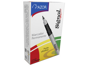 Marcador AZOR Signal, Ultrafino, Punta de 0.5mm, 12 pzas, Color Azul.