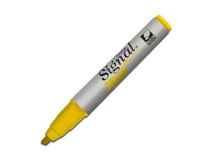 Marcador Permanente Azor Signal Xtra, Punta Cincel, Color Amarillo, 12 Piezas.