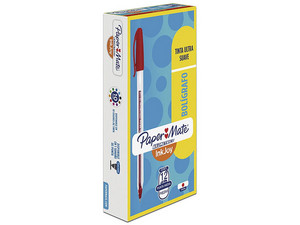Bolígrafo Papermate Kilométrico LA3532 de Punto Medio 1.0 mm, Color Rojo, (12 Piezas).